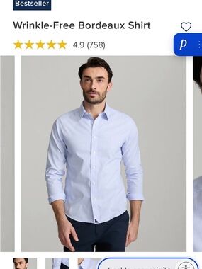 TWO UNTUCKit Dress Shirts - Bordeaux  Style, L